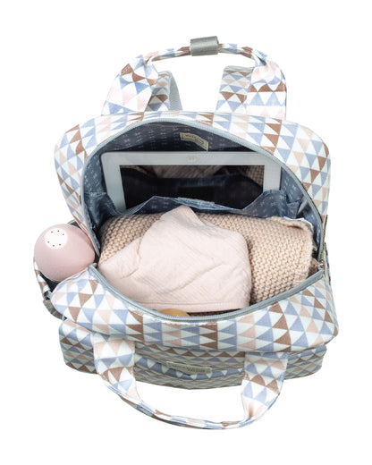 Walking Mum Diaper Changing Bag-Backpack-With Stroller Straps & Insulated Bottle Pockets-Oliver Multicolor