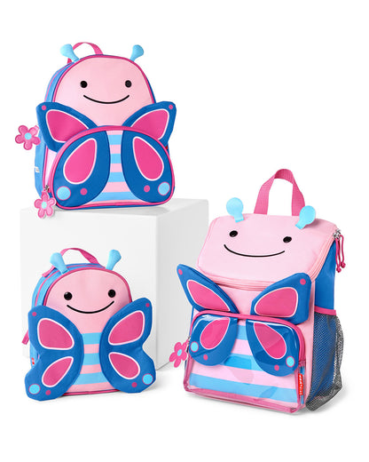 Skip Hop Zoo Big Kid Backpack-Butterfly-With Mesh Bottle Pocket & Adjustable Padded Shoulder Straps