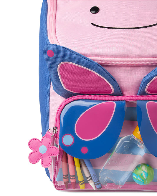 Skip Hop Zoo Big Kid Backpack-Butterfly-With Mesh Bottle Pocket & Adjustable Padded Shoulder Straps