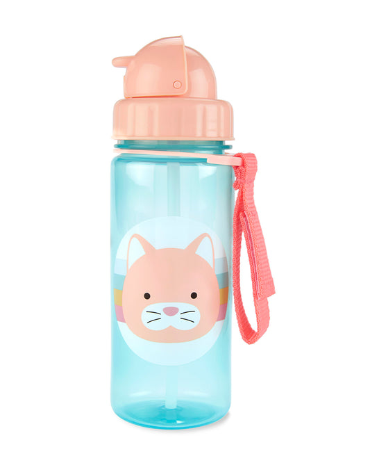 Skip Hop Zoo Straw Sipper-Handy Grab Strap-Cat-390 ml