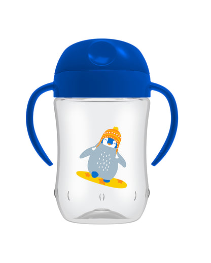 Dr. Brown's Soft Spout Sipper-With Easy Grip Handles-Spill Proof-Blue Penguin-270 ml