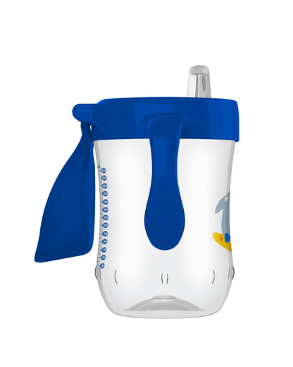 Dr. Brown's Soft Spout Sipper-With Easy Grip Handles-Spill Proof-Blue Penguin-270 ml