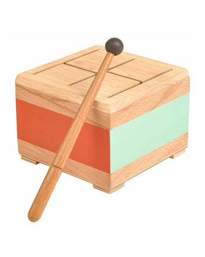 Curious Cub Wooden Drum-Improves Auditory Stimulation-Musical Toys-12M+