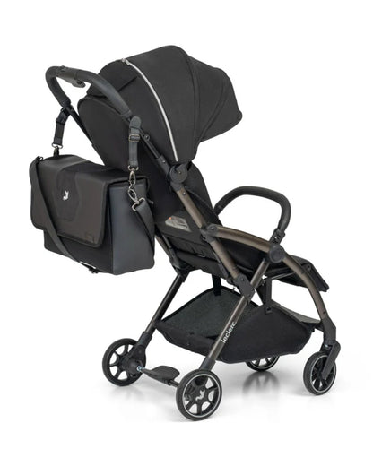 Leclerc Hexagon Diaper Bag-With Isothermal Pockets & Stroller Hooks-Carbon Black