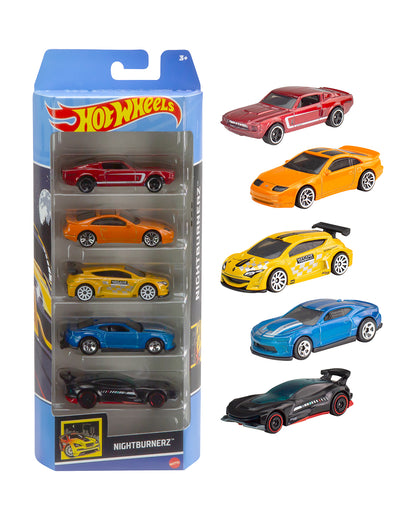 Hot Wheels Diecast Free Wheel Toy-Pack Of 5-Improves Motor Skills-Vehicle Toy-9M+(Colors & Designs May Vary)