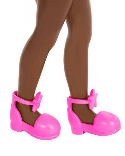 Barbie Chelsea Doll Wearing Removable Purple Floral Dress with Space Buns-Promotes Role Play-Doll & Doll Houses-12M+