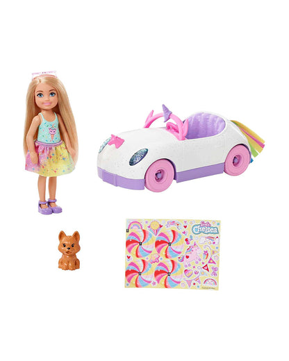 Barbie Chelsea Doll with Car-Promotes Role Play-Doll & Doll Houses-12M+