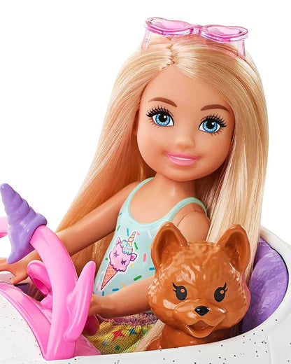 Barbie Chelsea Doll with Car-Promotes Role Play-Doll & Doll Houses-12M+