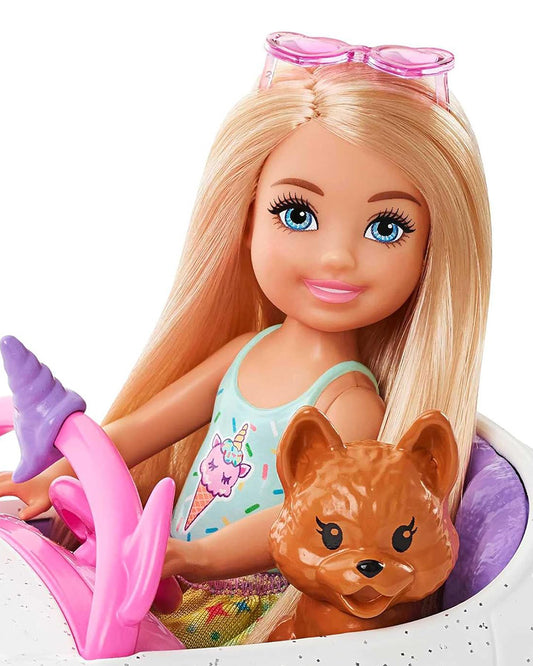 Barbie Chelsea Doll with Car-Promotes Role Play-Doll & Doll Houses-12M+