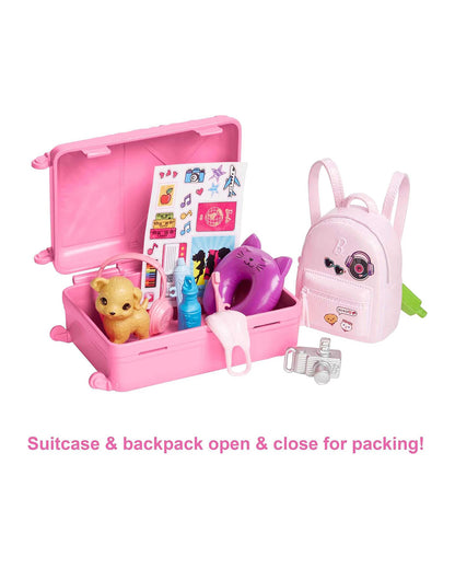 Barbie Malibu Travel Set-Includes Puppy,Working Suitcase & 10+ Accessories-Promotes Role Play-Doll & Doll Houses-12M+