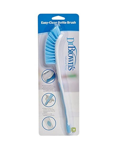 Dr. Brown's Easy Clean Bottle Brush-With Curved Brush Head & Angled Bristles-Blue & White