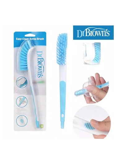 Dr. Brown's Easy Clean Bottle Brush-With Curved Brush Head & Angled Bristles-Blue & White