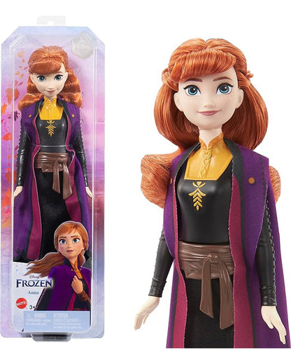 Disney Frozen Anna Posable Fashion Doll With Signature Clothing And Accessories Inspired From Frozen 2 Movie-Promotes Role Play-Doll & Doll Houses-12M+