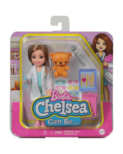 Barbie Brunette Chelsea Doll Doctor Playset-Promotes Role Play-Doll & Doll Houses-12M+