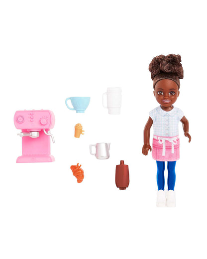 Barbie Chelsea Doll Barista Set with Accessories-Promotes Role Play-Doll & Doll Houses-12M+