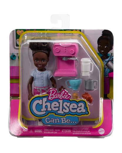 Barbie Chelsea Doll Barista Set with Accessories-Promotes Role Play-Doll & Doll Houses-12M+
