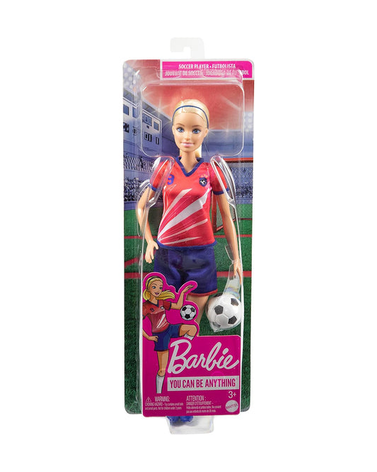 Barbie Soccer Blonde Hair Ponytail Doll with Colorful Uniform-Includes Soccer Ball, Cleats & Tall Socks-Promotes Role Play-Doll & Doll Houses-12M+