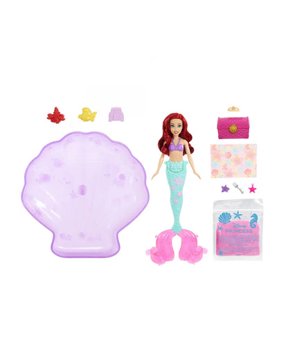 Disney Princess Ariel Mermaid Doll & Pool Set-Includes Moldable Sand, 3 Sand Molds, Beach Towel & 5 Accessories-Improves Role Play-Doll & Doll Houses-12M+