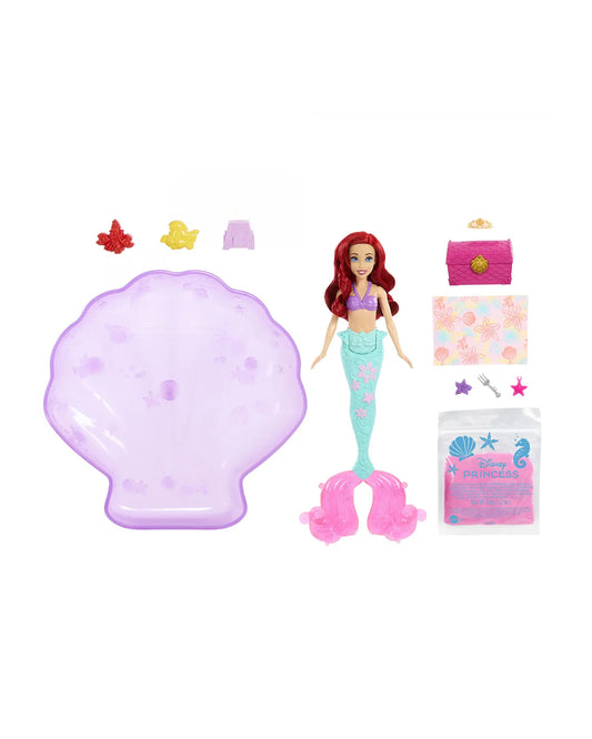 Disney Princess Ariel Mermaid Doll & Pool Set-Includes Moldable Sand, 3 Sand Molds, Beach Towel & 5 Accessories-Improves Role Play-Doll & Doll Houses-12M+