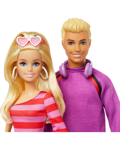 Barbie 65th Anniversary Fashionistas Set with 2 Roller Skating Dolls & 6 Accessories-Promotes Role Play-Doll & Doll Houses-12M+