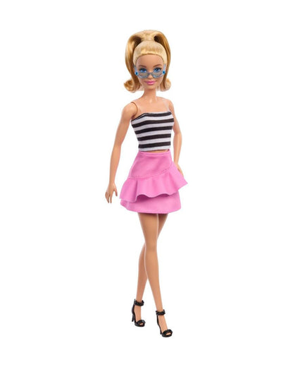 Barbie Fashionistas Blonde Doll with Striped Top Wearing Removable