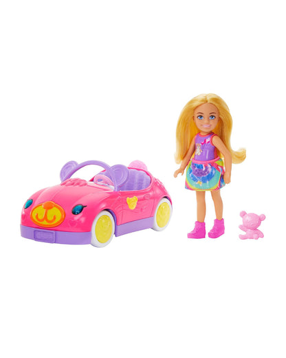 Barbie Chelsea Doll with Toy Car Set & Bear-Promotes Role Play-Doll & Doll Houses-12M+