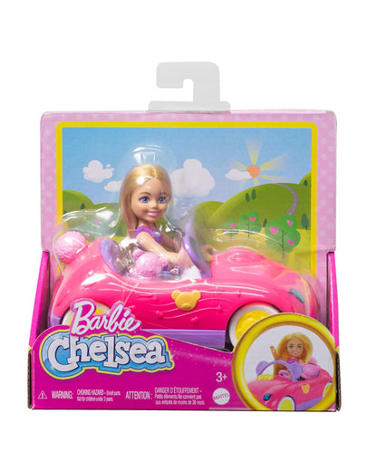 Barbie Chelsea Doll with Toy Car Set & Bear-Promotes Role Play-Doll & Doll Houses-12M+