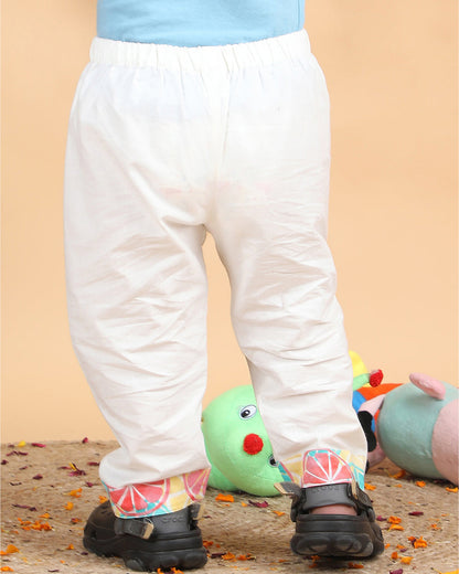 Polka Tots Multicolor-Kurta Set-Lemon Print-Cotton-For Infants