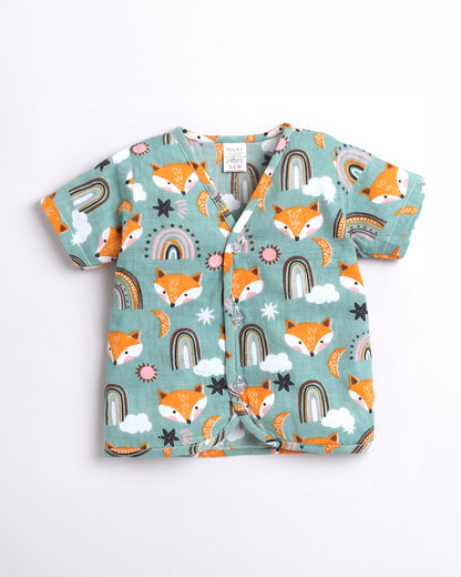 Polka Tots Multicolor-Jhabla-Fox, Elephant and Little Loved Print-Cotton-Pack of 3-For Infants