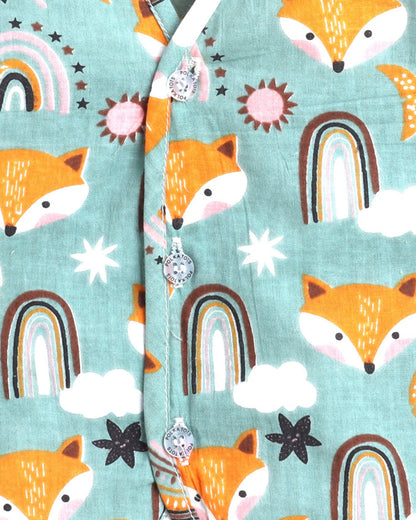 Polka Tots Multicolor-Jhabla-Fox, Elephant and Little Loved Print-Cotton-Pack of 3-For Infants