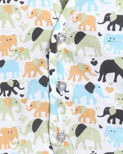 Polka Tots Multicolor-Jhabla-Fox, Elephant and Little Loved Print-Cotton-Pack of 3-For Infants