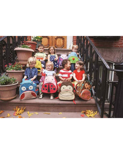 Skiphop School Essentials Kit-Lunch Box(700ml)-Straw Sipper(390ml)-Bagpack-Monkey-3Y+