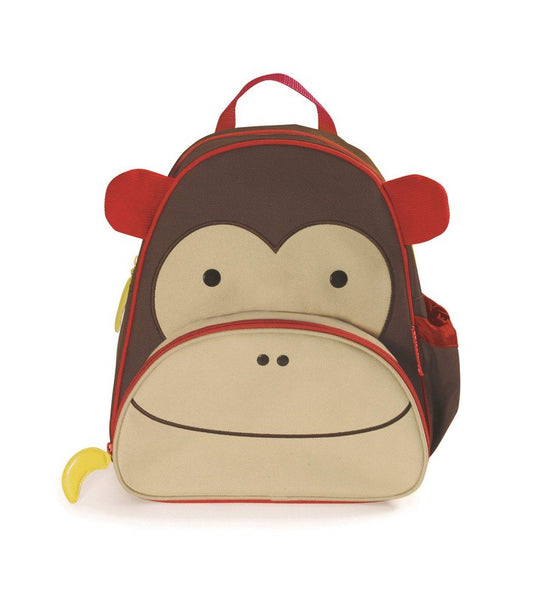 Skip Hop Zoo Little Kid Backpack-Monkey-With Mesh Bottle Pocket & Adjustable Padded Shoulder Straps