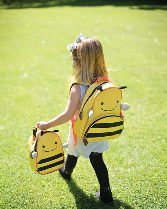 Skip Hop Zoo Little Kid Backpack-Bee-With Mesh Bottle Pocket & Adjustable Padded Shoulder Straps