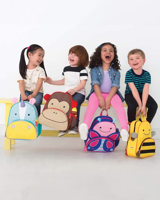 Skip Hop Zoo Little Kid Backpack-Bee-With Mesh Bottle Pocket & Adjustable Padded Shoulder Straps