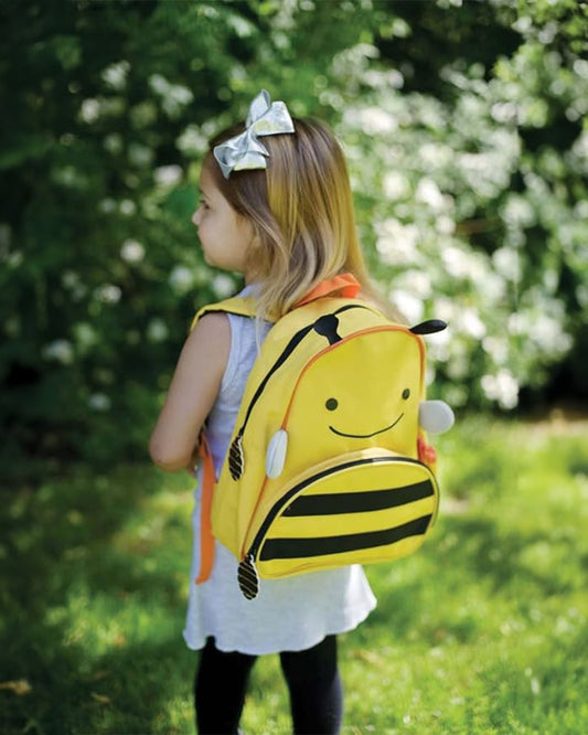 Skip Hop Zoo Little Kid Backpack-Bee-With Mesh Bottle Pocket & Adjustable Padded Shoulder Straps