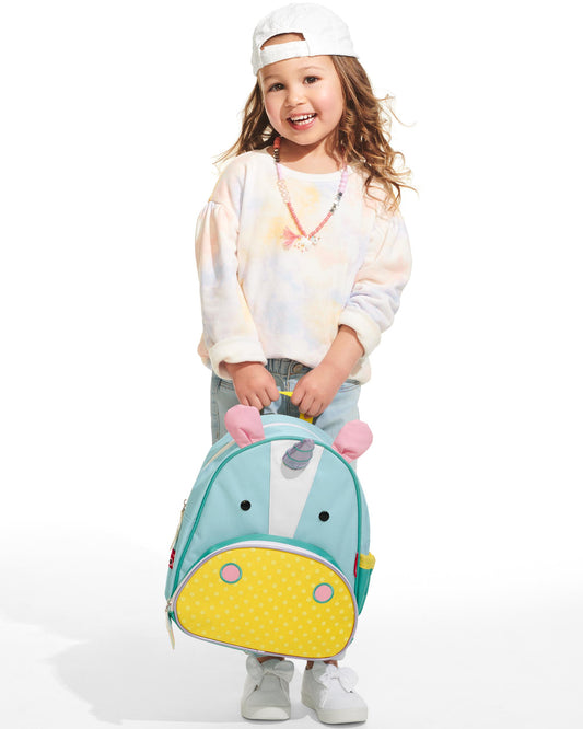 Skip Hop Zoo Little Kid Backpack-Unicorn-With Mesh Bottle Pocket & Adjustable Padded Shoulder Straps