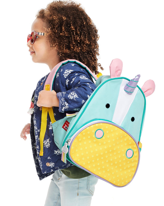 Skip Hop Zoo Little Kid Backpack-Unicorn-With Mesh Bottle Pocket & Adjustable Padded Shoulder Straps