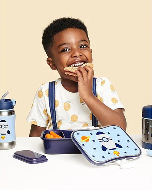 Skip Hop Spark Style Lunch Kit-4-Piece Set-With Leakproof Lid-Rocket-For Feeding Infants