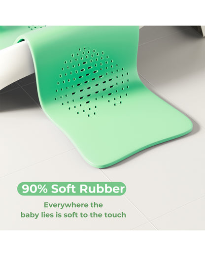 Polka Tots Tiny Tubsy Baby Bather-With Spine Protection & Mesh Sling-0 to 12M-Green