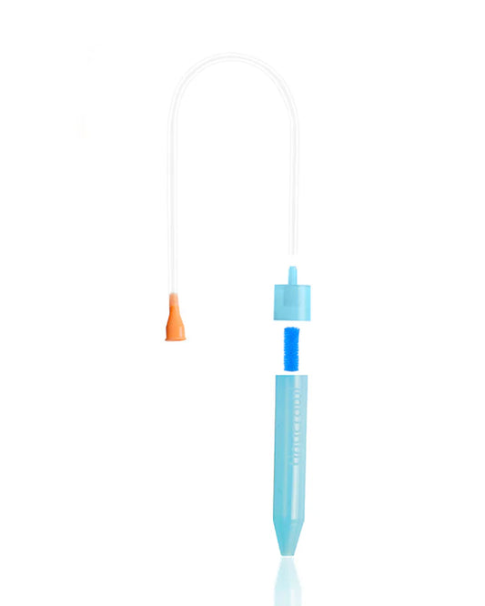 Tinycrawl Boogerbuster Manual Nasal Aspirator-With Parent Controlled Suction-Safe & Easy Nose Cleaner-Sky Blue-For Toddlers