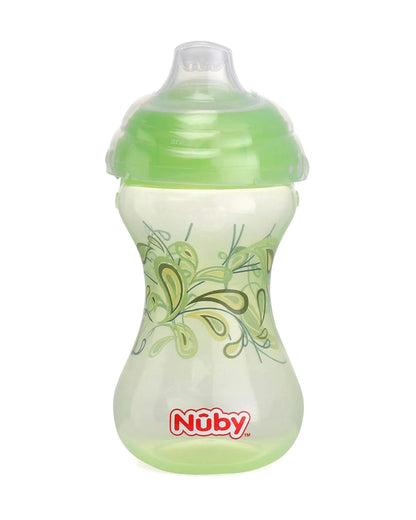 Nuby Clik-it Designer Serier Straw Sipper-With Hygienic Cover-Green-300 ml