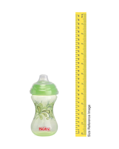Nuby Clik-it Designer Serier Straw Sipper-With Hygienic Cover-Green-300 ml