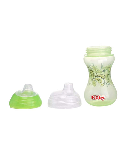 Nuby Clik-it Designer Serier Straw Sipper-With Hygienic Cover-Green-300 ml