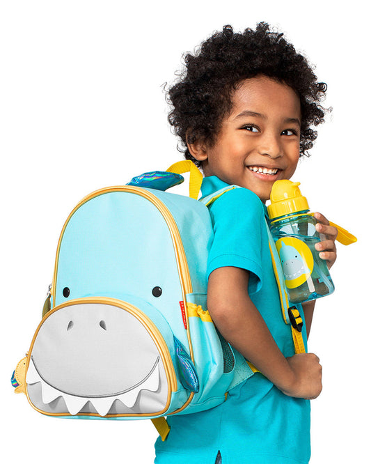 Skip Hop Zoo Little Kid Backpack-Shark-With Mesh Bottle Pocket & Adjustable Padded Shoulder Straps