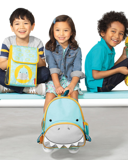 Skip Hop Zoo Little Kid Backpack-Shark-With Mesh Bottle Pocket & Adjustable Padded Shoulder Straps