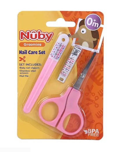 Nuby Nail Care Baby Grooming Kit-0 to 60M-Pink