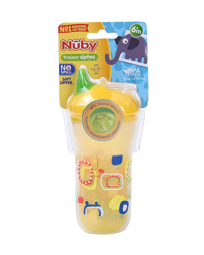 Nuby Soft Sipper-With Dual Flow Valve-Double Wall Insulated-Yellow-270 ml