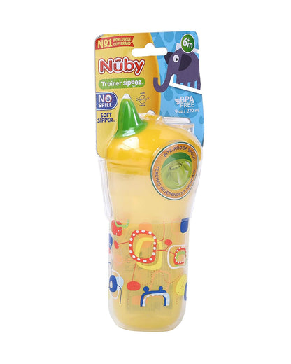 Nuby Soft Sipper-With Dual Flow Valve-Double Wall Insulated-Yellow-270 ml