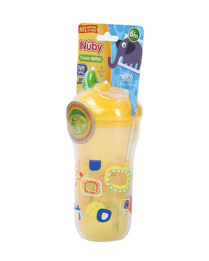 Nuby Soft Sipper-With Dual Flow Valve-Double Wall Insulated-Yellow-270 ml